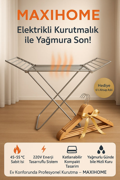 Maxi Home Ütü Etkili Elektrikli Kurutmalık