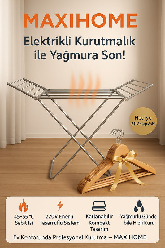 Maxi Home Ütü Etkili Elektrikli Kurutmalık